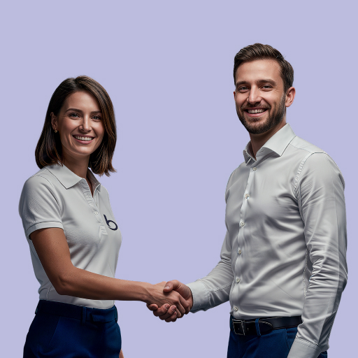 Duas pessoas dando a mão como quem firma um acordo